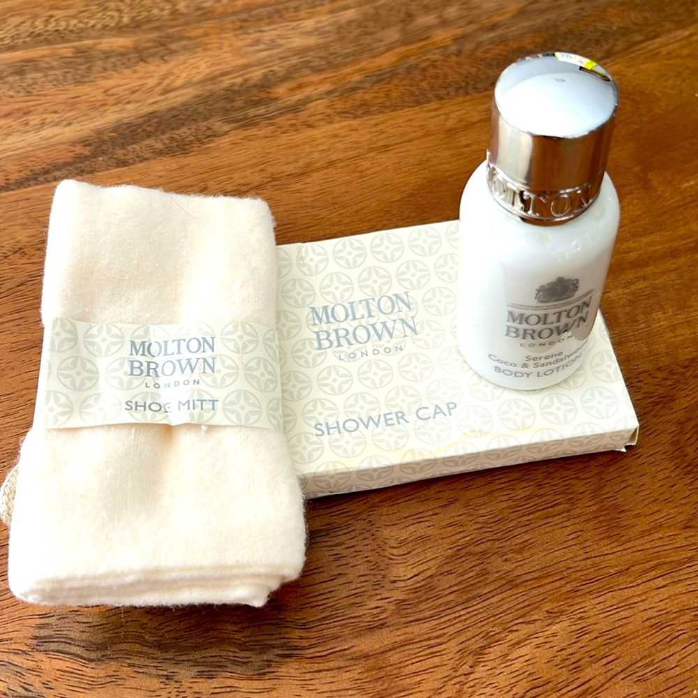 Toiletries set. NWOT.  Free Molton Brown nail file included!
